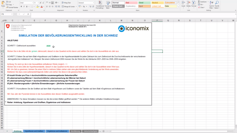 Video tutorial in german on the structure of the unit and the excel simulation